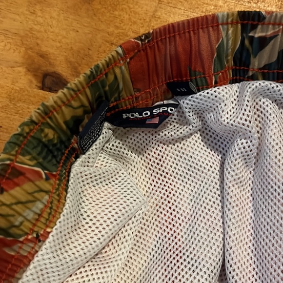 Men's Vintage Polo Sport Ralph Lauren Swim Trunks Shorts Foral Hawaiian - Picture 3 of 4